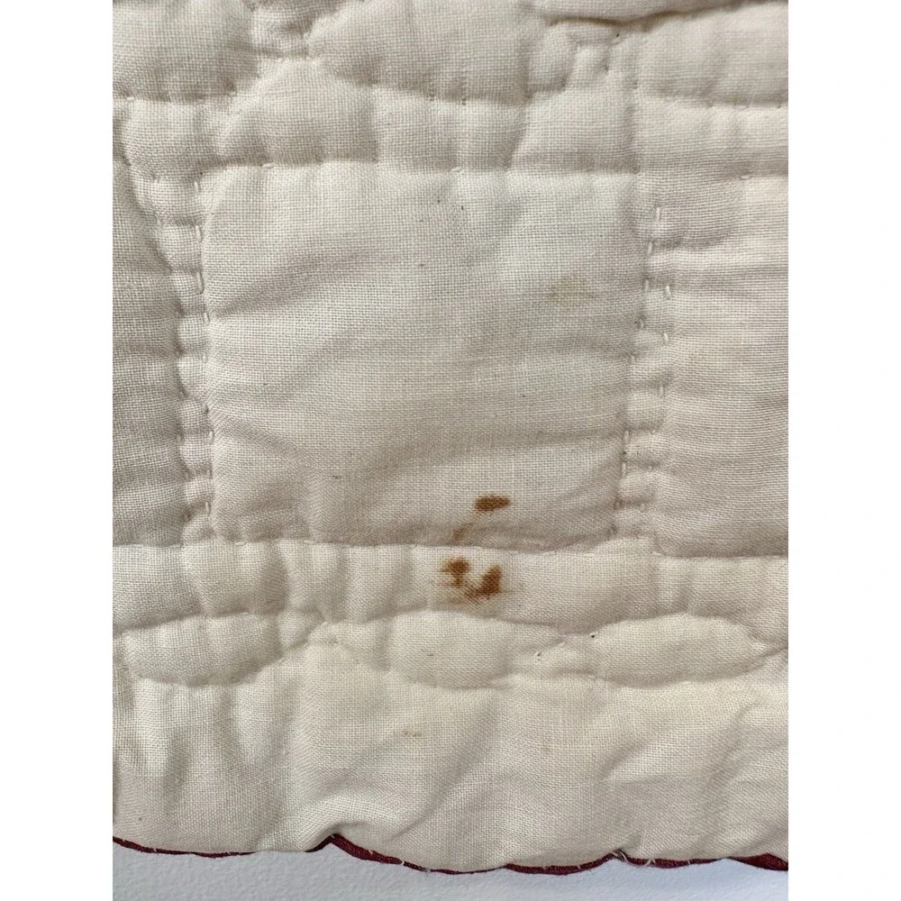 Vintage 90s Handmade Heart to Heart Quilt Wall Hanging - Quilted Textile